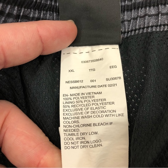 Nike Athletic Black & White Striped Swim Trunks Mesh Lined Board Shorts Mens XXL - Picture 4 of 7